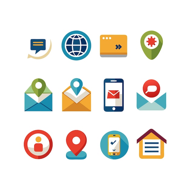 Colección de conjuntos de iconos para sitios web y aplicaciones móviles