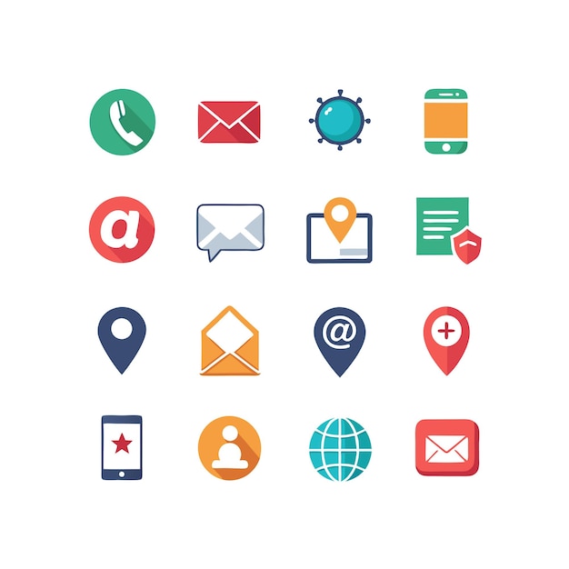 Colección de conjuntos de iconos para sitios web y aplicaciones móviles