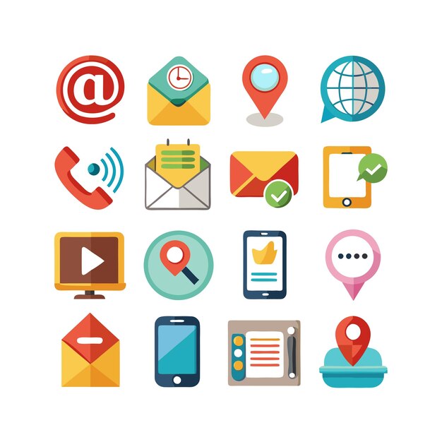 Colección de conjuntos de iconos para sitios web y aplicaciones móviles