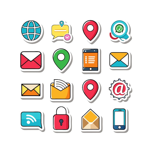 Colección de conjuntos de iconos para sitios web y aplicaciones móviles