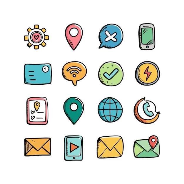Colección de conjuntos de iconos para sitios web y aplicaciones móviles
