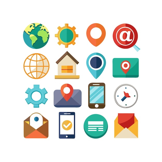 Colección de conjuntos de iconos para sitios web y aplicaciones móviles