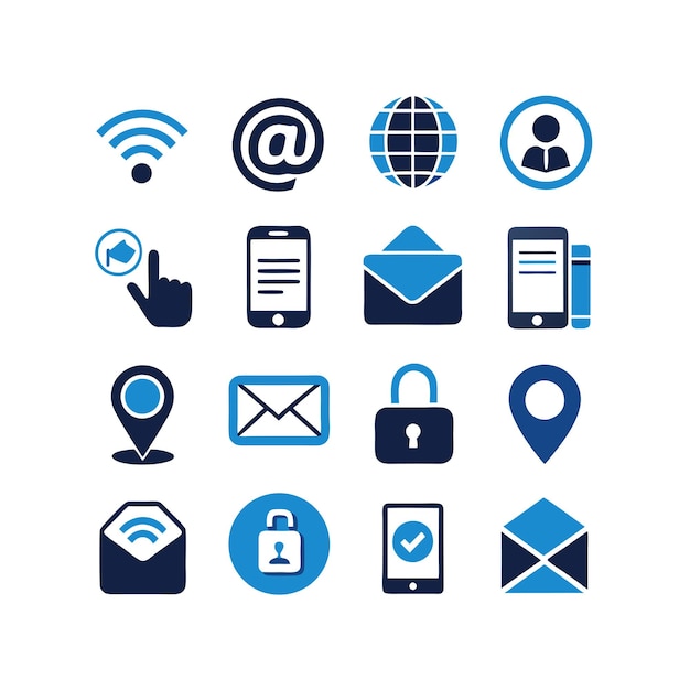 Colección de conjuntos de iconos para sitios web y aplicaciones móviles