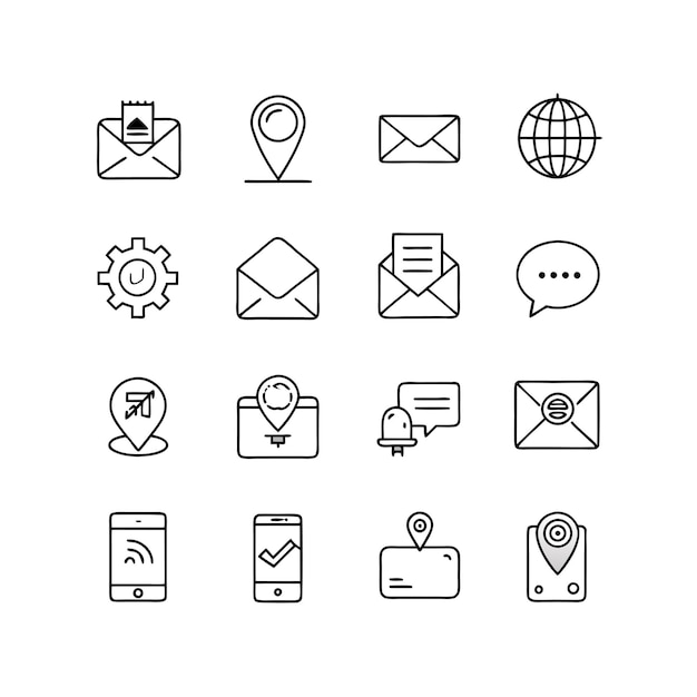 Colección de conjuntos de iconos para sitios web y aplicaciones móviles