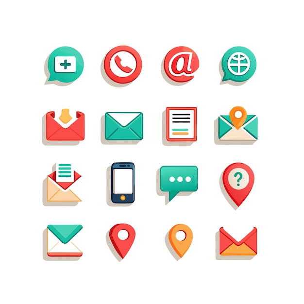 Colección de conjuntos de iconos para sitios web y aplicaciones móviles