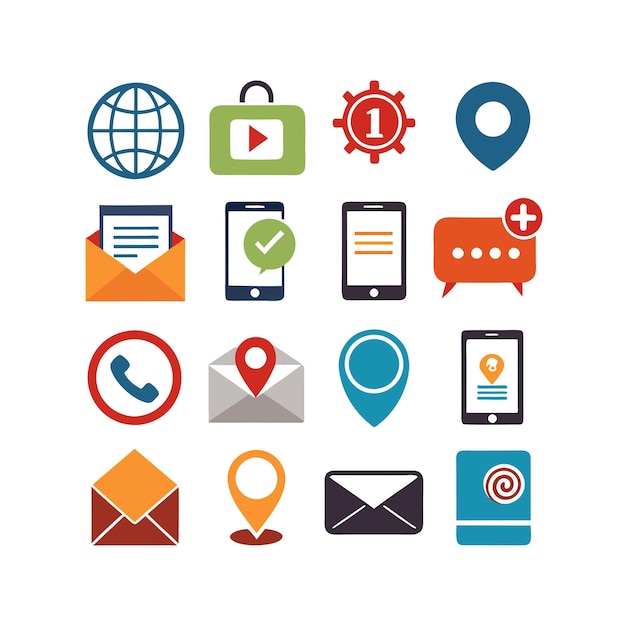 Colección de conjuntos de iconos para sitios web y aplicaciones móviles