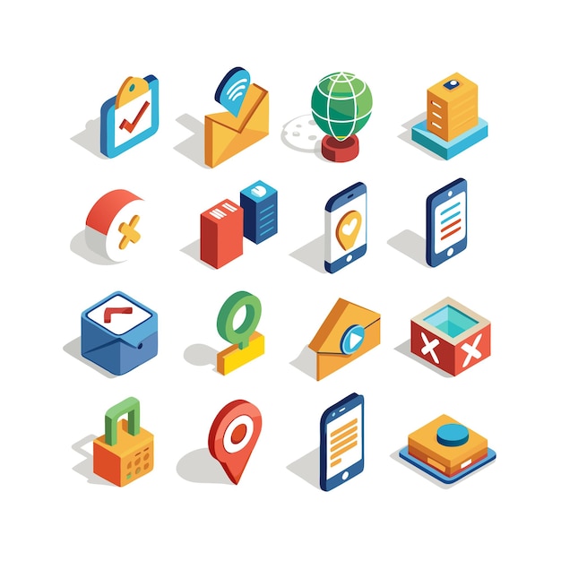 Colección de conjuntos de iconos para sitios web y aplicaciones móviles