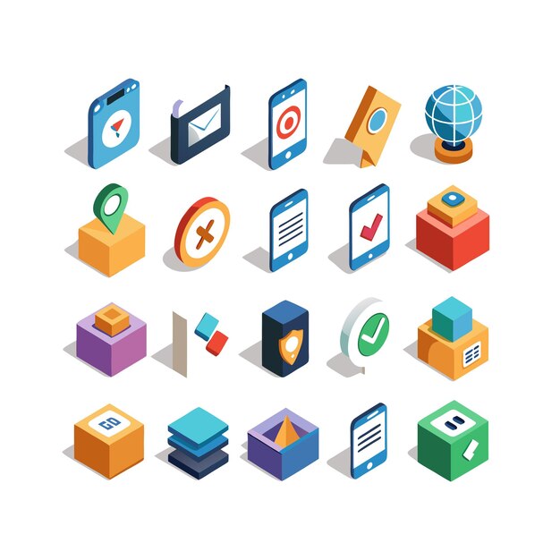 Colección de conjuntos de iconos para sitios web y aplicaciones móviles