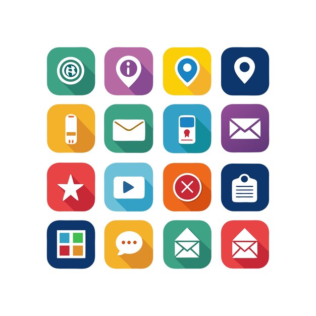 Colección de conjuntos de iconos para sitios web y aplicaciones móviles