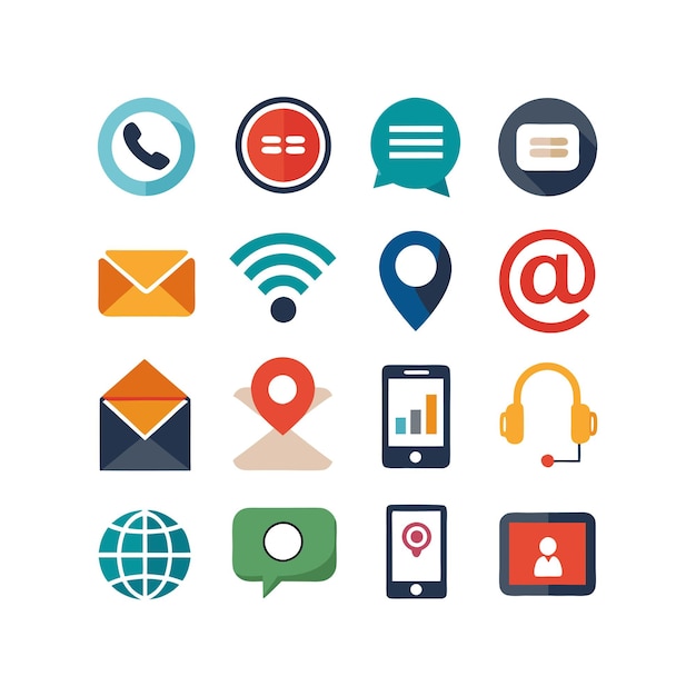 Colección de conjuntos de iconos para sitios web y aplicaciones móviles