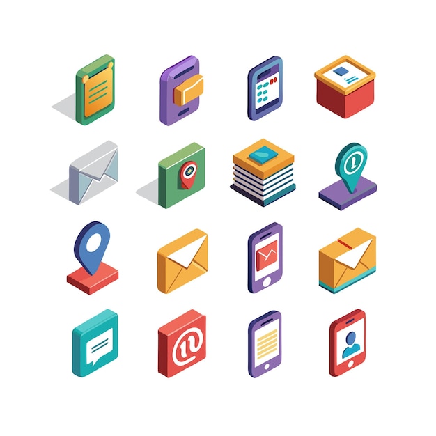 Colección de conjuntos de iconos para sitios web y aplicaciones móviles