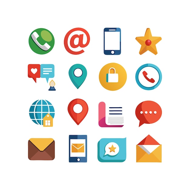 Colección de conjuntos de iconos para sitios web y aplicaciones móviles