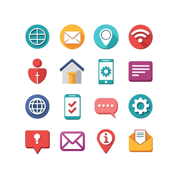 Colección de conjuntos de iconos para sitios web y aplicaciones móviles