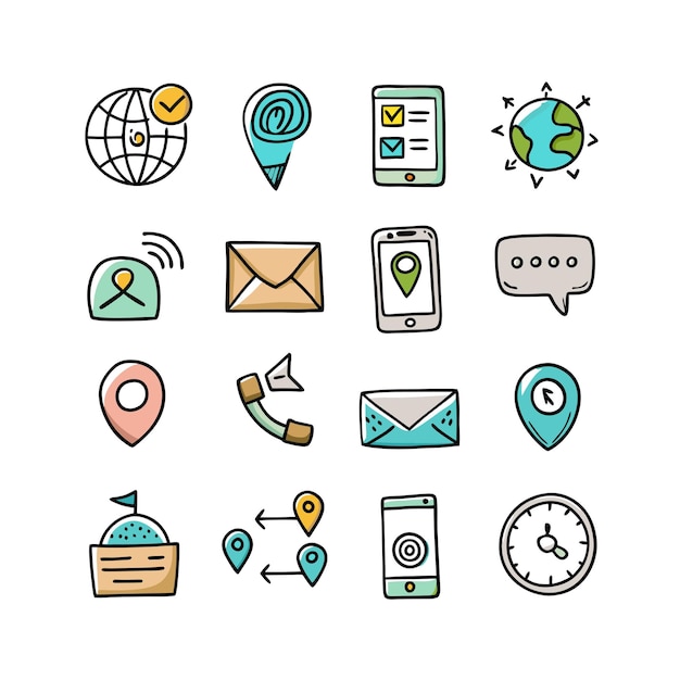Colección de conjuntos de iconos para sitios web y aplicaciones móviles