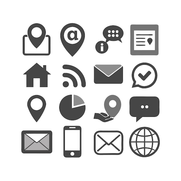 Colección de conjuntos de iconos para sitios web y aplicaciones móviles