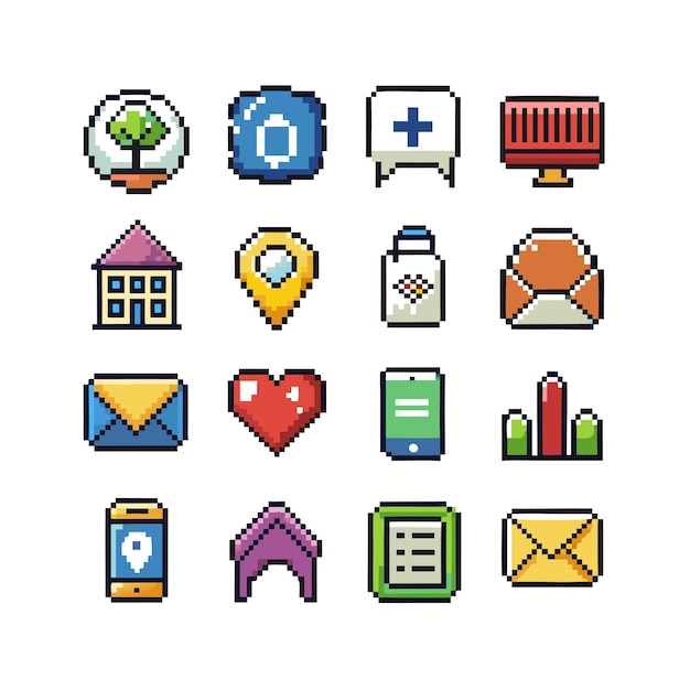 Colección de conjuntos de iconos para sitios web y aplicaciones móviles