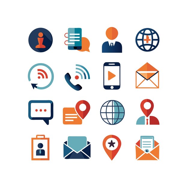 Colección de conjuntos de iconos para sitios web y aplicaciones móviles