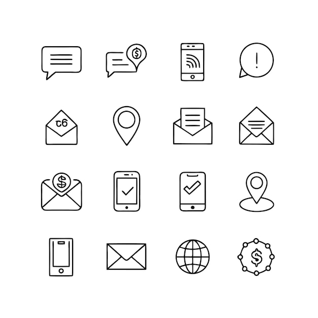 Colección de conjuntos de iconos para sitios web y aplicaciones móviles