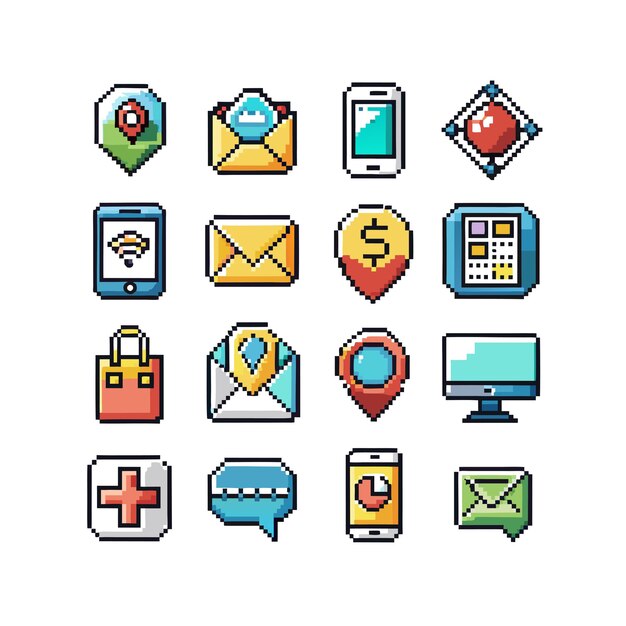 Colección de conjuntos de iconos para sitios web y aplicaciones móviles