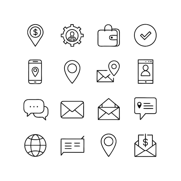 Colección de conjuntos de iconos para sitios web y aplicaciones móviles
