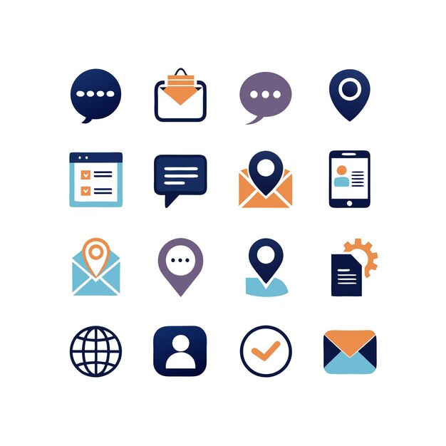 Colección de conjuntos de iconos para sitios web y aplicaciones móviles