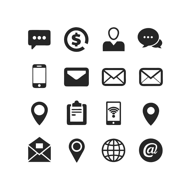 Colección de conjuntos de iconos para sitios web y aplicaciones móviles