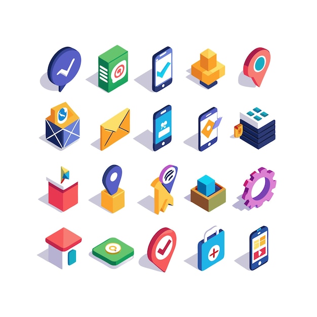 Colección de conjuntos de iconos para sitios web y aplicaciones móviles