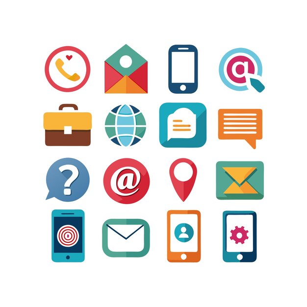 Colección de conjuntos de iconos para sitios web y aplicaciones móviles
