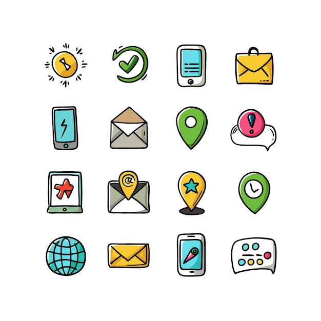 Colección de conjuntos de iconos para sitios web y aplicaciones móviles