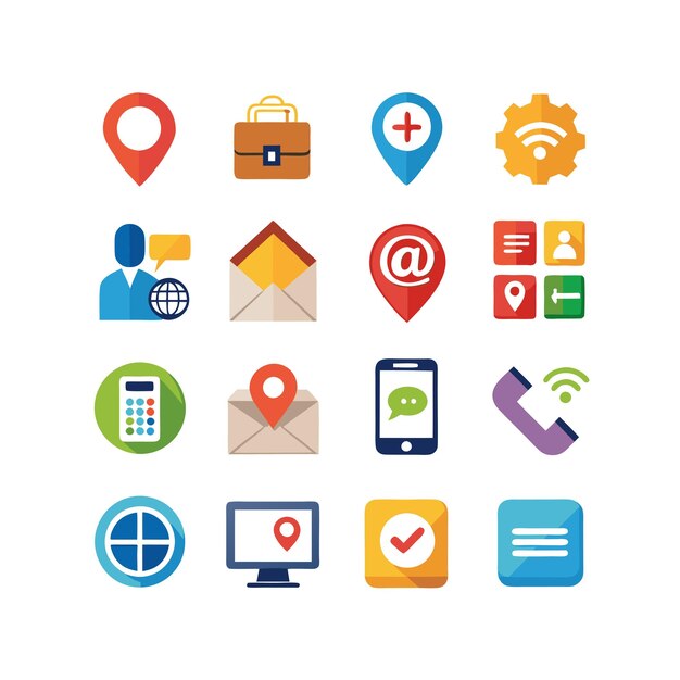 Colección de conjuntos de iconos para sitios web y aplicaciones móviles