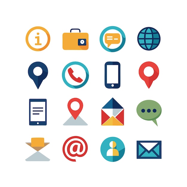 Colección de conjuntos de iconos para sitios web y aplicaciones móviles