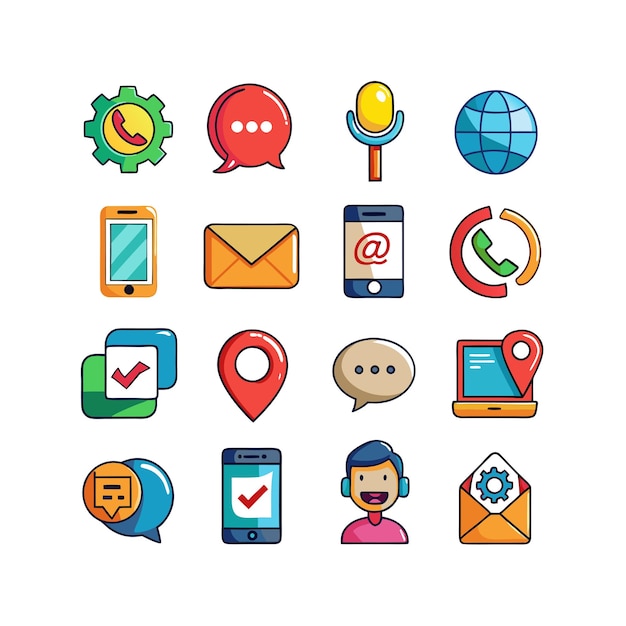 Colección de conjuntos de iconos para sitios web y aplicaciones móviles