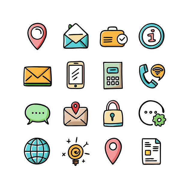 Colección de conjuntos de iconos para sitios web y aplicaciones móviles
