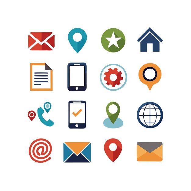 Colección de conjuntos de iconos para sitios web y aplicaciones móviles