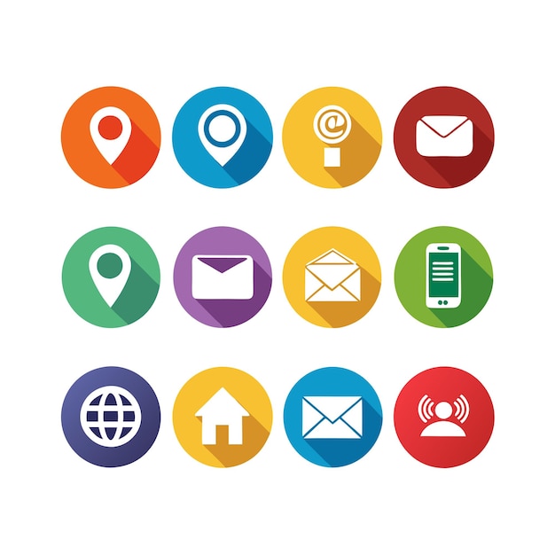 Colección de conjuntos de iconos para sitios web y aplicaciones móviles