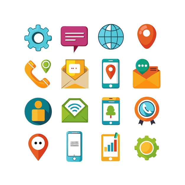 Colección de conjuntos de iconos para sitios web y aplicaciones móviles