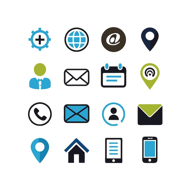Colección de conjuntos de iconos para sitios web y aplicaciones móviles