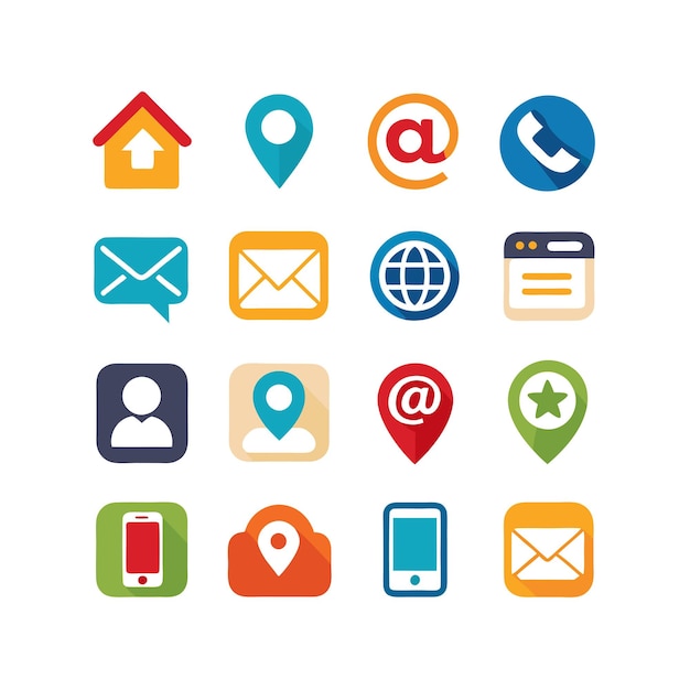 Colección de conjuntos de iconos para sitios web y aplicaciones móviles