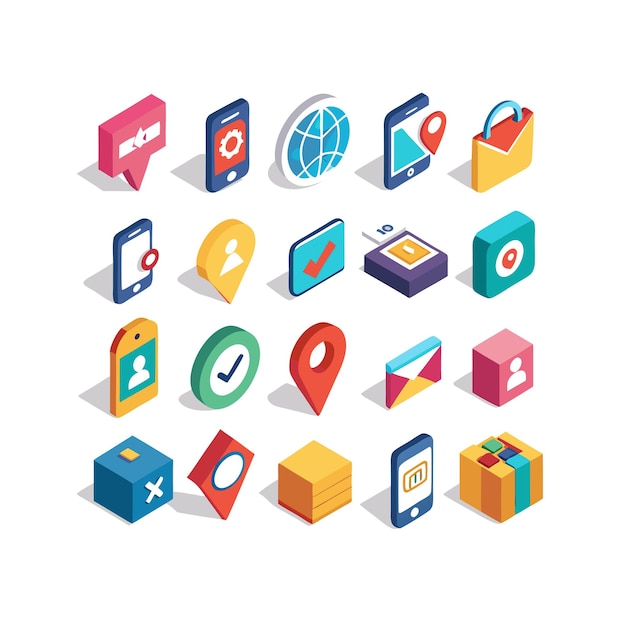 Colección de conjuntos de iconos para sitios web y aplicaciones móviles