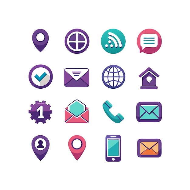 Colección de conjuntos de iconos para sitios web y aplicaciones móviles