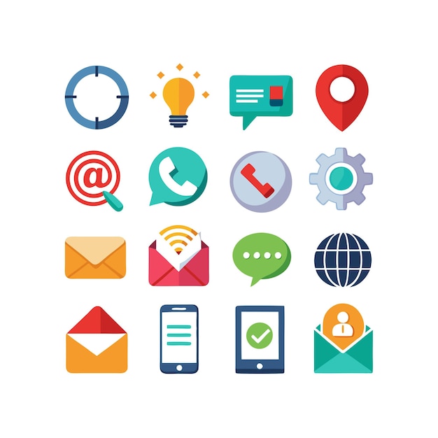 Colección de conjuntos de iconos para sitios web y aplicaciones móviles