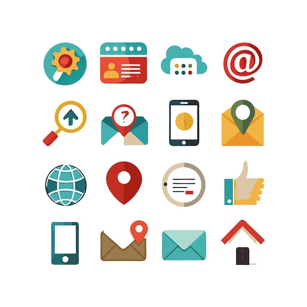 Colección de conjuntos de iconos para sitios web y aplicaciones móviles