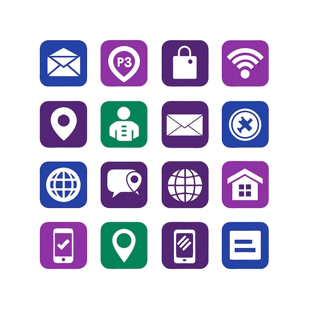 Colección de conjuntos de iconos para sitios web y aplicaciones móviles
