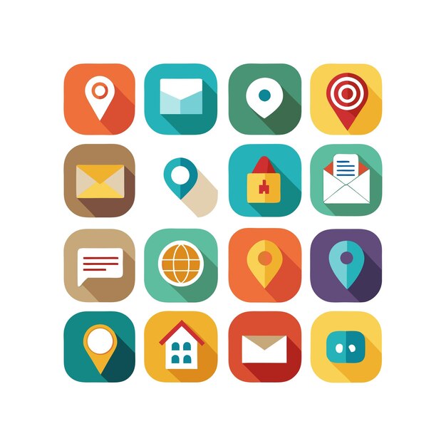 Colección de conjuntos de iconos para sitios web y aplicaciones móviles