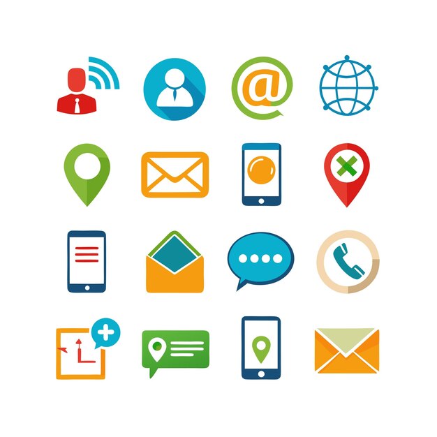 Colección de conjuntos de iconos para sitios web y aplicaciones móviles