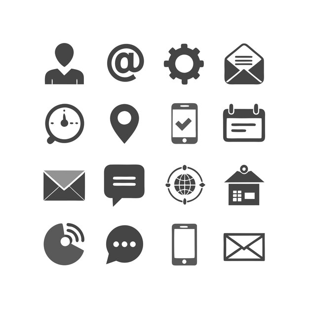 Colección de conjuntos de iconos para sitios web y aplicaciones móviles