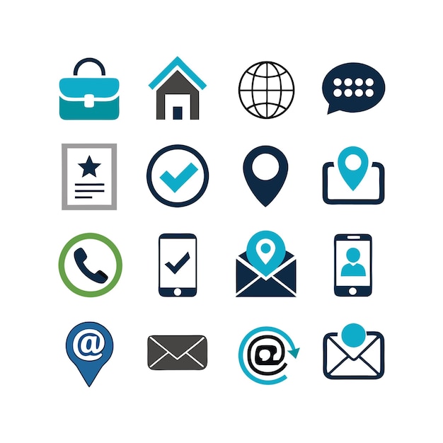 Colección de conjuntos de iconos para sitios web y aplicaciones móviles