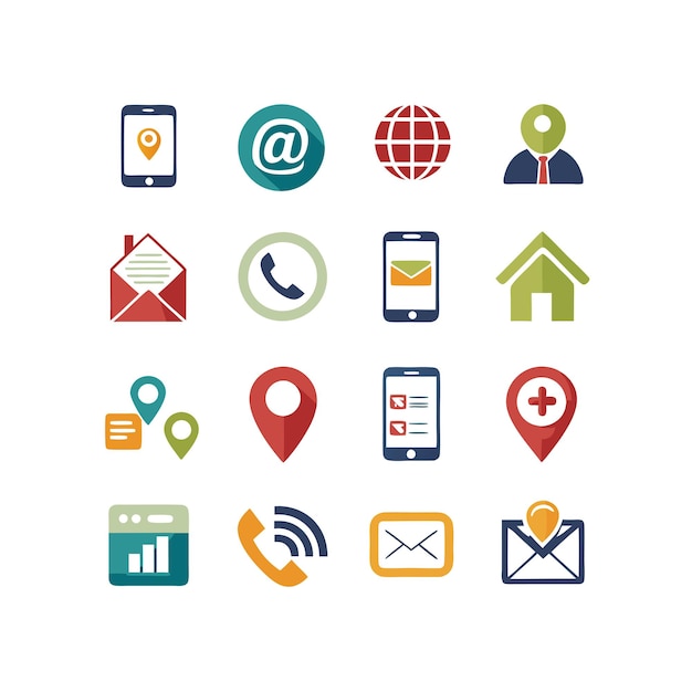 Colección de conjuntos de iconos para sitios web y aplicaciones móviles