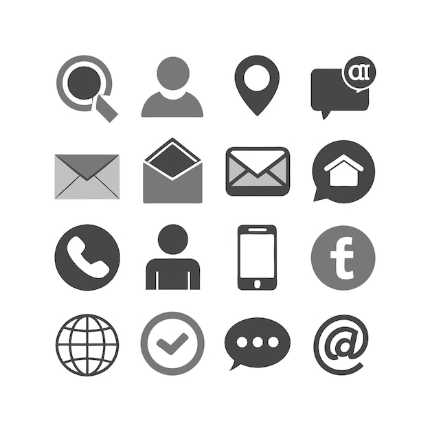 Colección de conjuntos de iconos para sitios web y aplicaciones móviles