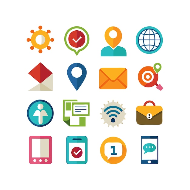 Colección de conjuntos de iconos para sitios web y aplicaciones móviles